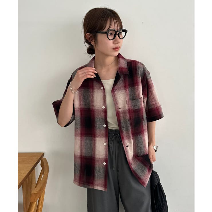 【Discoat】楊柳チェックオーバー半袖シャツ | PAL GROUP OUTLET | 詳細画像2 