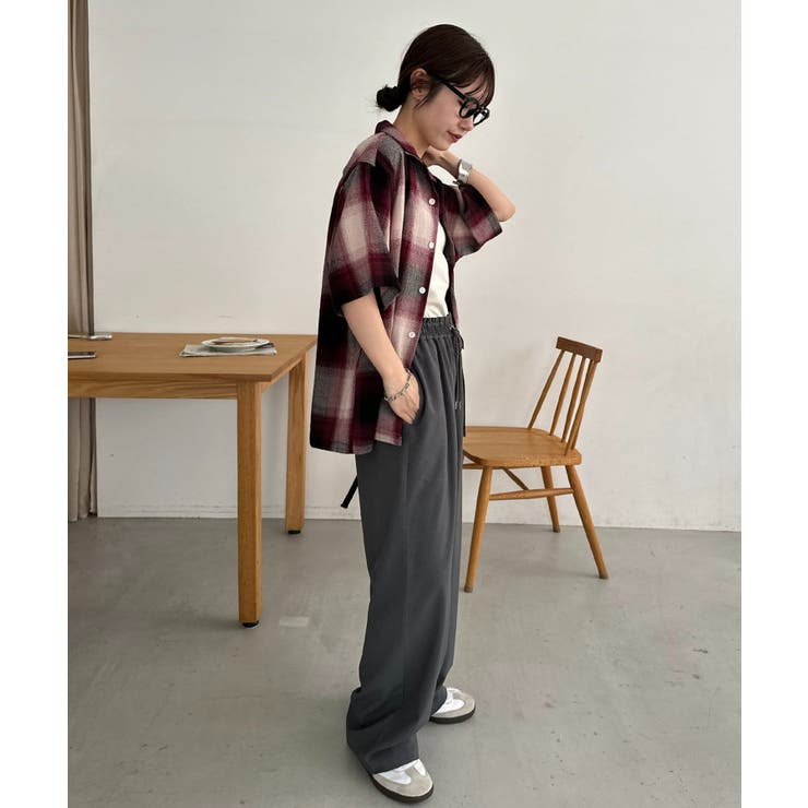 【Discoat】楊柳チェックオーバー半袖シャツ | PAL GROUP OUTLET | 詳細画像8 
