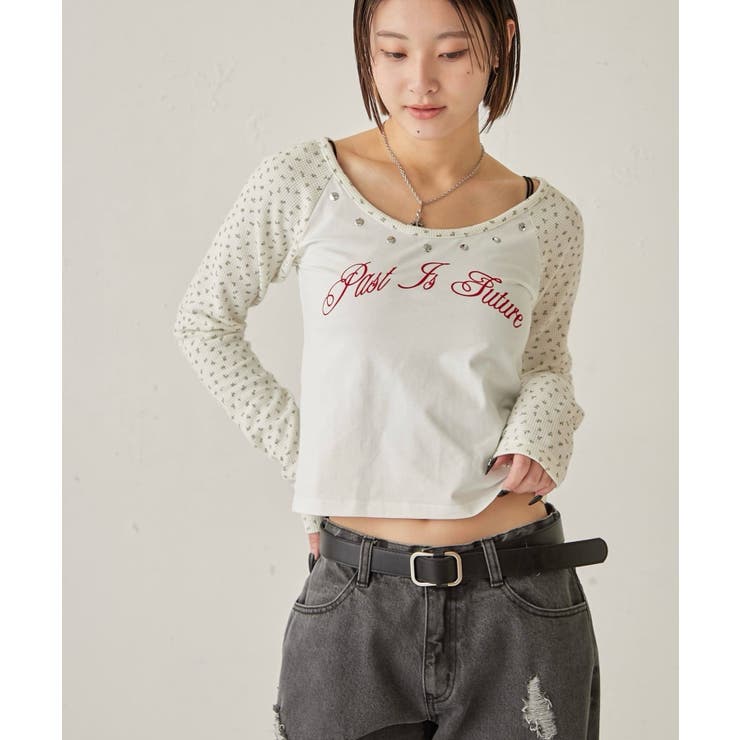 【WHO'S WHO gallery】ワッフルフラワーラグランロゴトップス | PAL GROUP OUTLET | 詳細画像1 