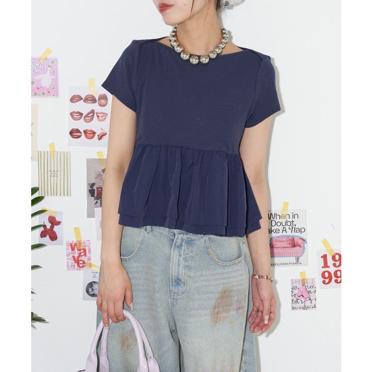 NVY | 【Ciaopanic】【neutral】ペプラムカットソー | PAL GROUP OUTLET