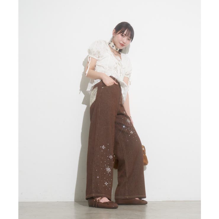 【Ciaopanic】【あみ企画】ラインストーンストライプワイドデニム | PAL GROUP OUTLET | 詳細画像39 