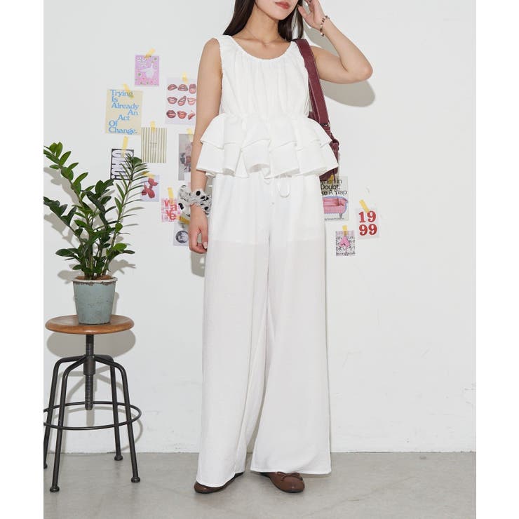 WHT | 【Ciaopanic】【neutral】ペプラムオールインワン | PAL GROUP OUTLET