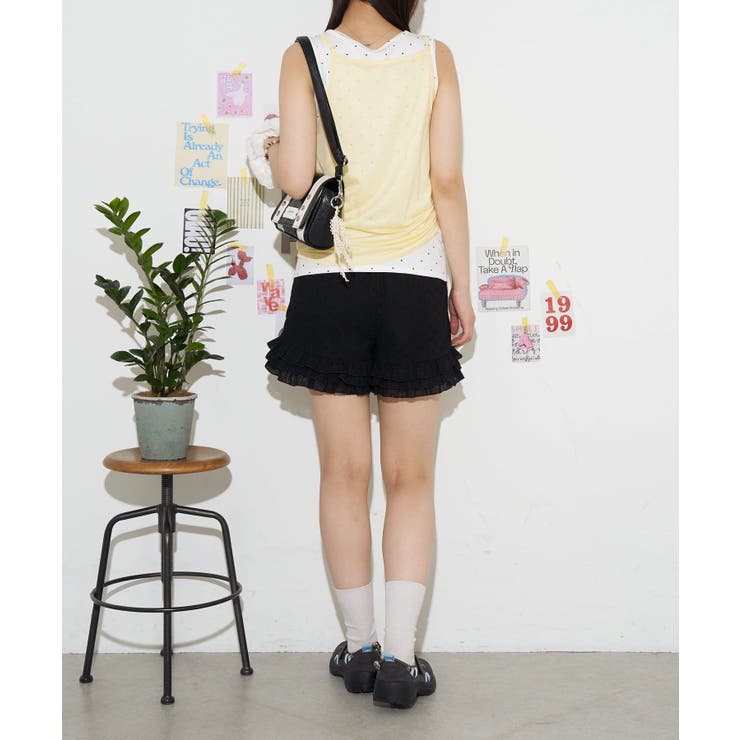 【Ciaopanic】【neutral】ドットレイヤードシャーリングタンク… | PAL GROUP OUTLET | 詳細画像6 