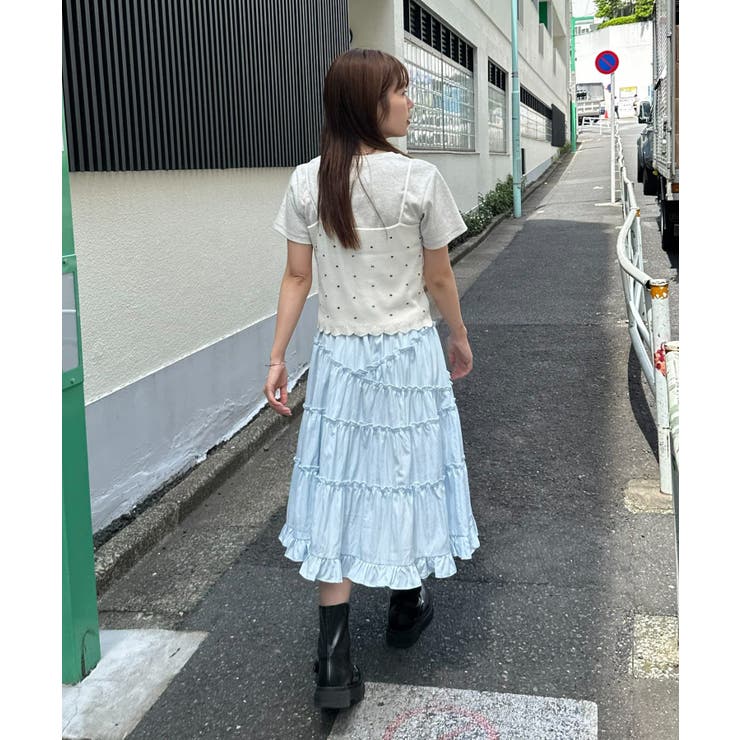 【Discoat】【umm】ランダムフリルミドルスカート | PAL GROUP OUTLET | 詳細画像6 