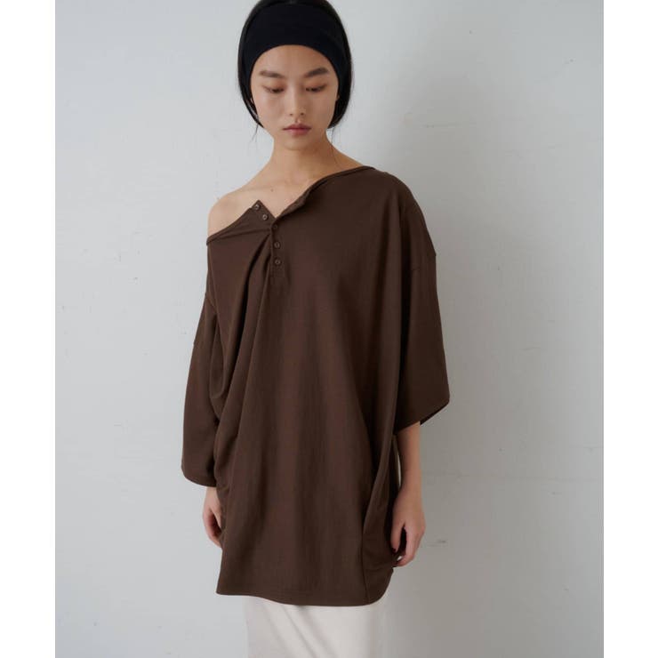 BROWN | 【SHENERY】2WAYヘンリーBIGTee | PAL GROUP OUTLET