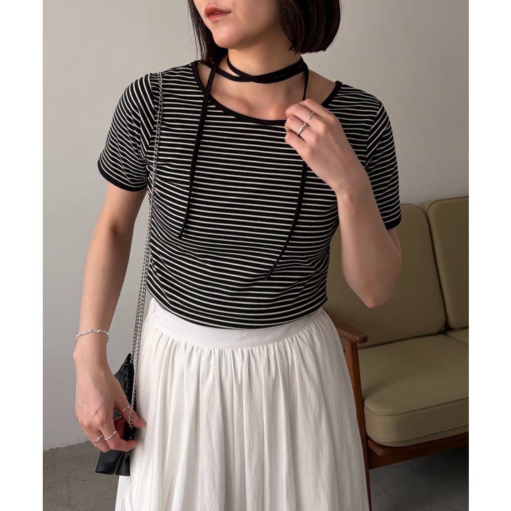 【CAPRICIEUX LE'MAGE】アシメレイヤードボーダーT | PAL GROUP OUTLET | 詳細画像1 