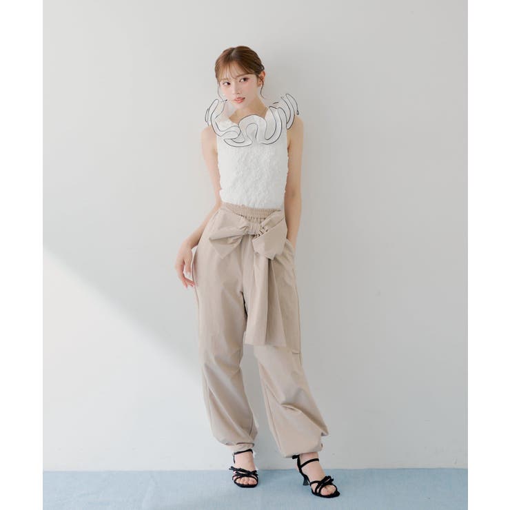 【Chico】バイカラーラッフルジャガードタンク | PAL GROUP OUTLET | 詳細画像6 