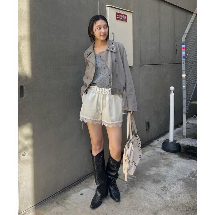 【WHO'S WHO gallery】ダブルウエストサテンロゴショーツ | PAL GROUP OUTLET | 詳細画像9 