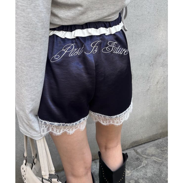 NVY | 【WHO'S WHO gallery】ダブルウエストサテンロゴショーツ | PAL GROUP OUTLET