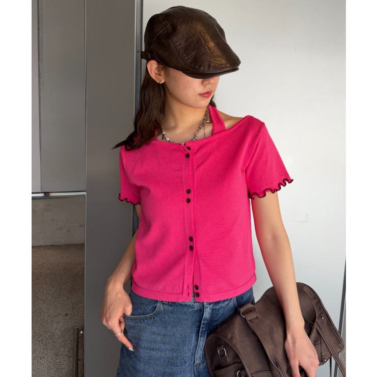 PNK | 【w closet】ホルターレイヤードニットT | PAL GROUP OUTLET