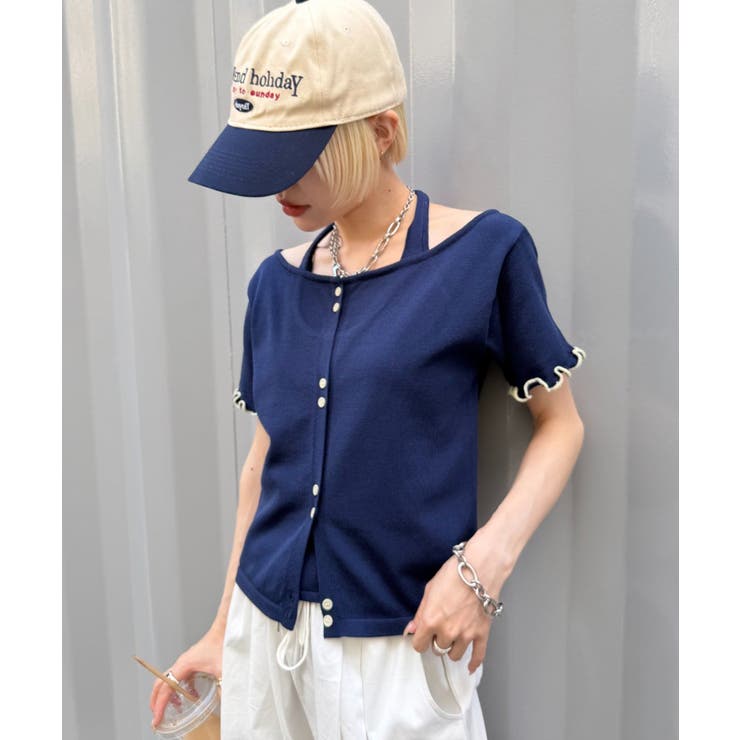 NVY | 【w closet】ホルターレイヤードニットT | PAL GROUP OUTLET