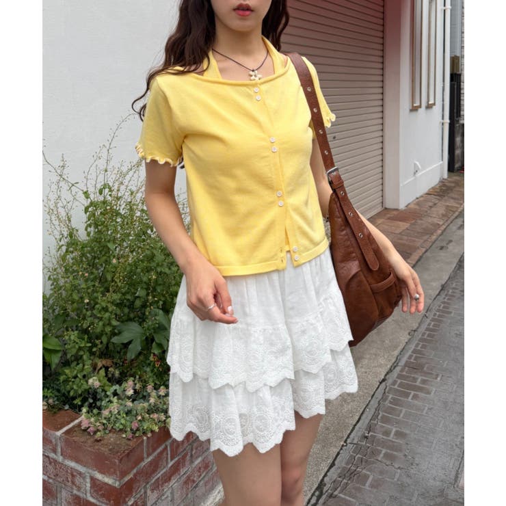 YEL | 【w closet】ホルターレイヤードニットT | PAL GROUP OUTLET