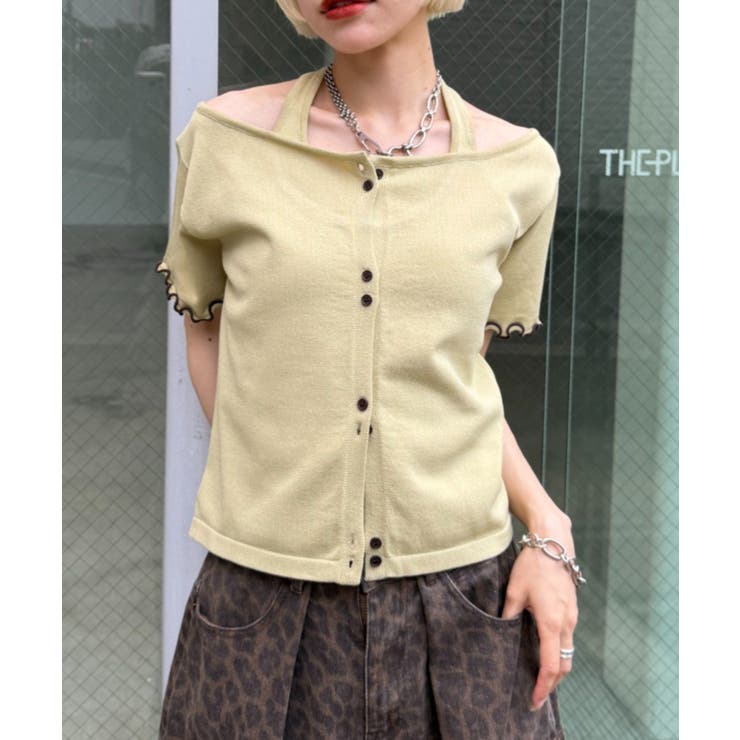 GRN | 【w closet】ホルターレイヤードニットT | PAL GROUP OUTLET