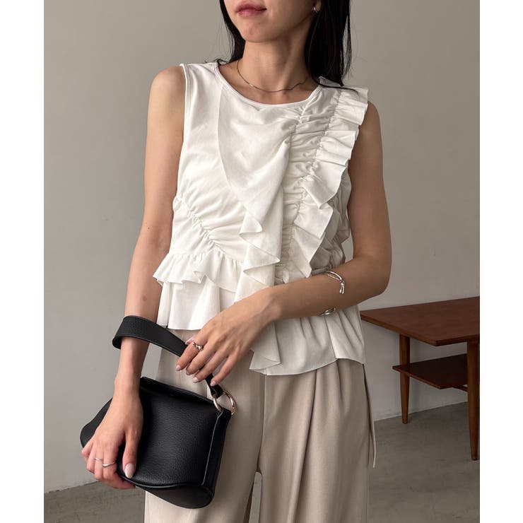 【CAPRICIEUX LE'MAGE】アシメフリルノースリT | PAL GROUP OUTLET | 詳細画像1 