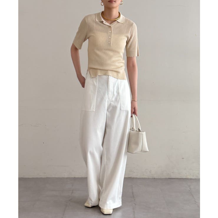 【Loungedress】シアーリブポロKN | PAL GROUP OUTLET | 詳細画像2 