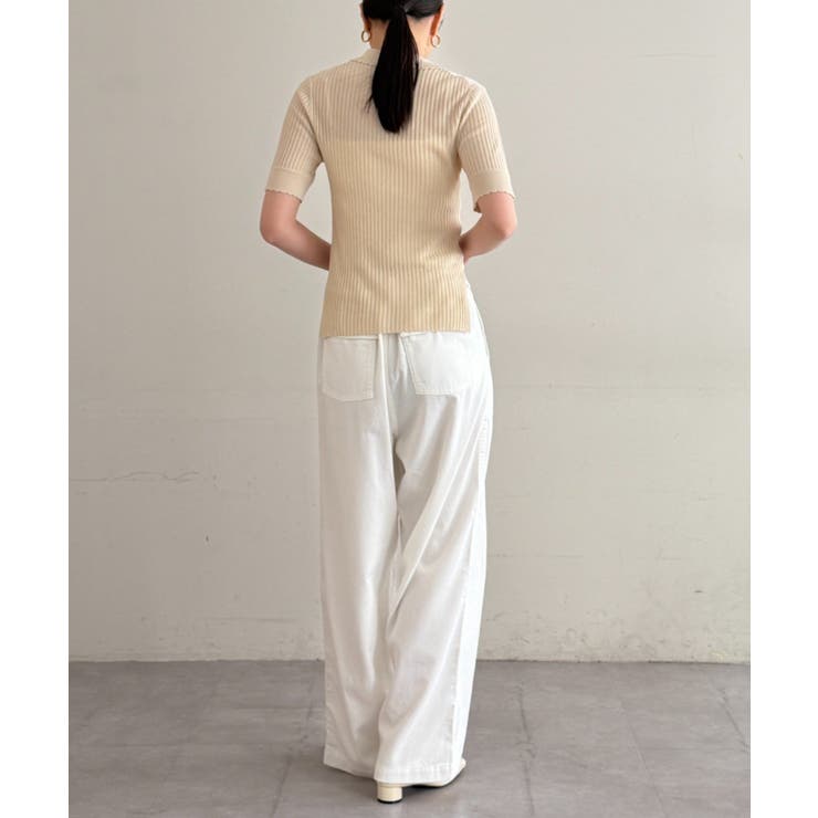 【Loungedress】シアーリブポロKN | PAL GROUP OUTLET | 詳細画像4 