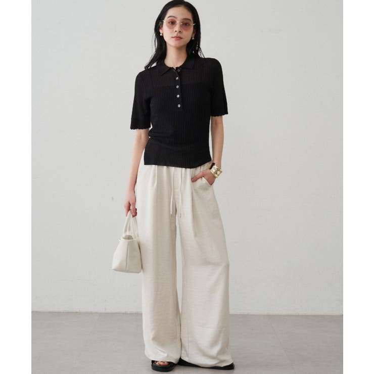 【Loungedress】シアーリブポロKN | PAL GROUP OUTLET | 詳細画像9 