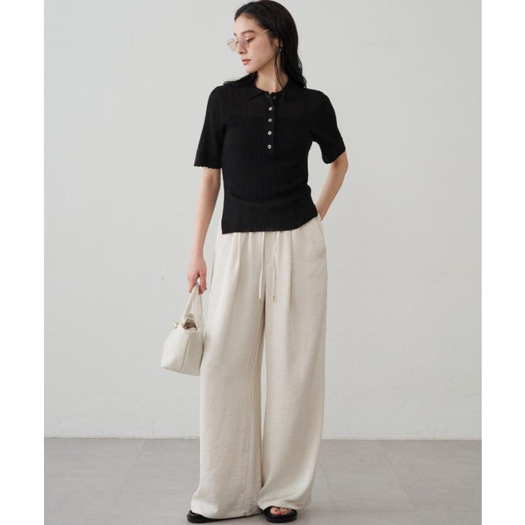 【Loungedress】シアーリブポロKN | PAL GROUP OUTLET | 詳細画像10 