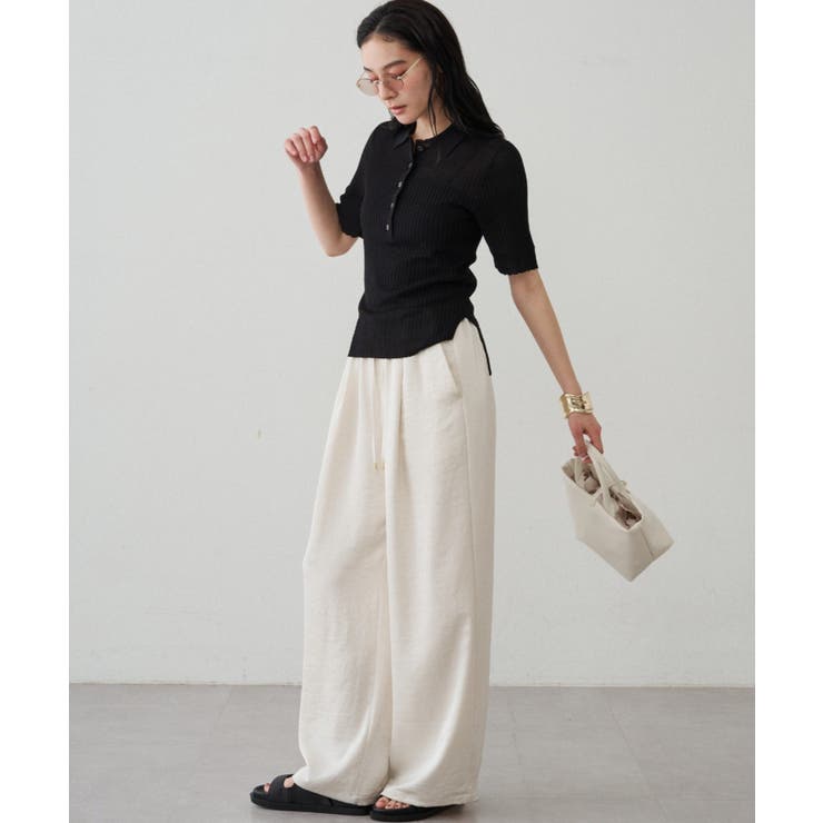 【Loungedress】シアーリブポロKN | PAL GROUP OUTLET | 詳細画像11 