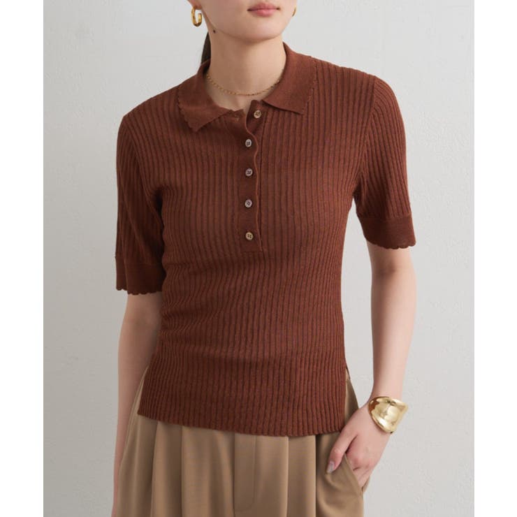 BR | 【Loungedress】シアーリブポロKN | PAL GROUP OUTLET