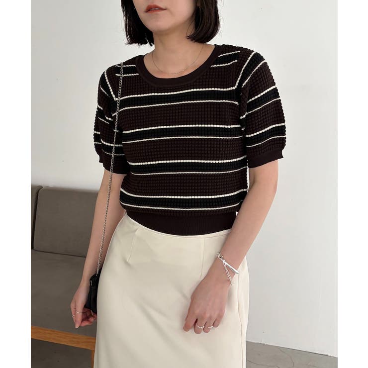 【CAPRICIEUX LE'MAGE】ワッフルボーダーニット | PAL GROUP OUTLET | 詳細画像10 