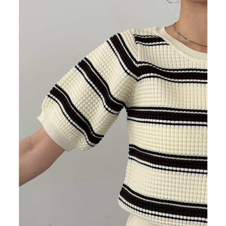【CAPRICIEUX LE'MAGE】ワッフルボーダーニット | PAL GROUP OUTLET | 詳細画像16 