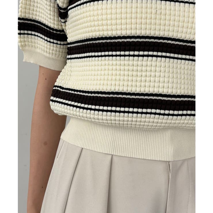 【CAPRICIEUX LE'MAGE】ワッフルボーダーニット | PAL GROUP OUTLET | 詳細画像17 