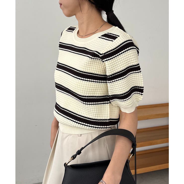 【CAPRICIEUX LE'MAGE】ワッフルボーダーニット | PAL GROUP OUTLET | 詳細画像20 