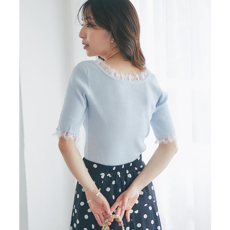 SAX | 【La boutique BonBon】クールタッチUVレース付きラメリブKN | PAL GROUP OUTLET