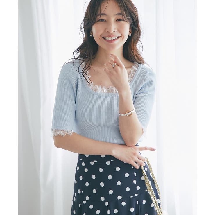 【La boutique BonBon】クールタッチUVレース付きラメリブKN | PAL GROUP OUTLET | 詳細画像1 