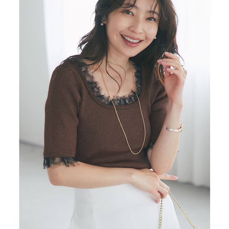 BR | 【La boutique BonBon】クールタッチUVレース付きラメリブKN | PAL GROUP OUTLET