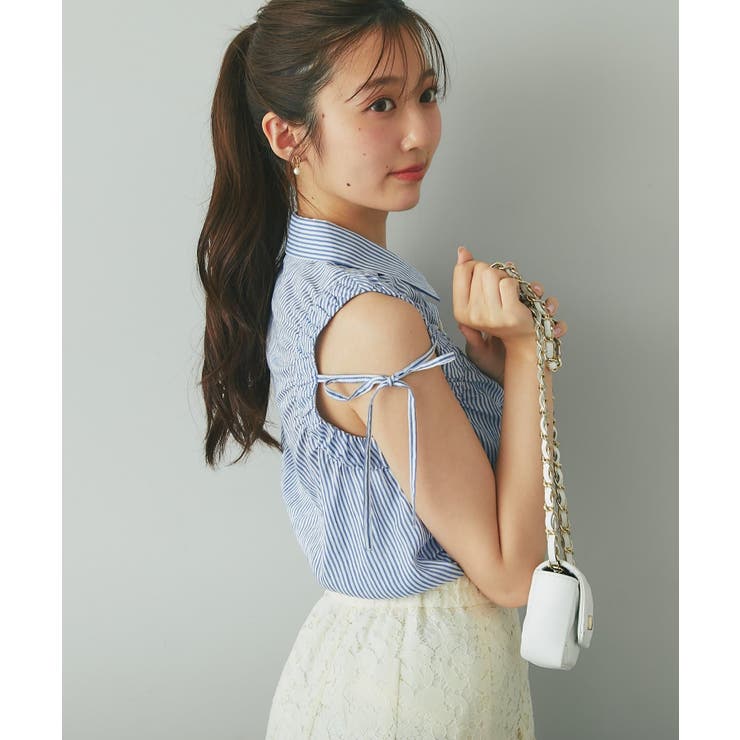 【La boutique BonBon】アームギャザーストライプノースリS… | PAL GROUP OUTLET | 詳細画像22 