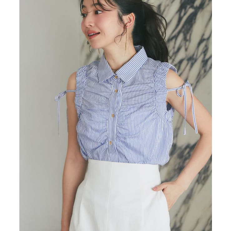 【La boutique BonBon】アームギャザーストライプノースリS… | PAL GROUP OUTLET | 詳細画像12 
