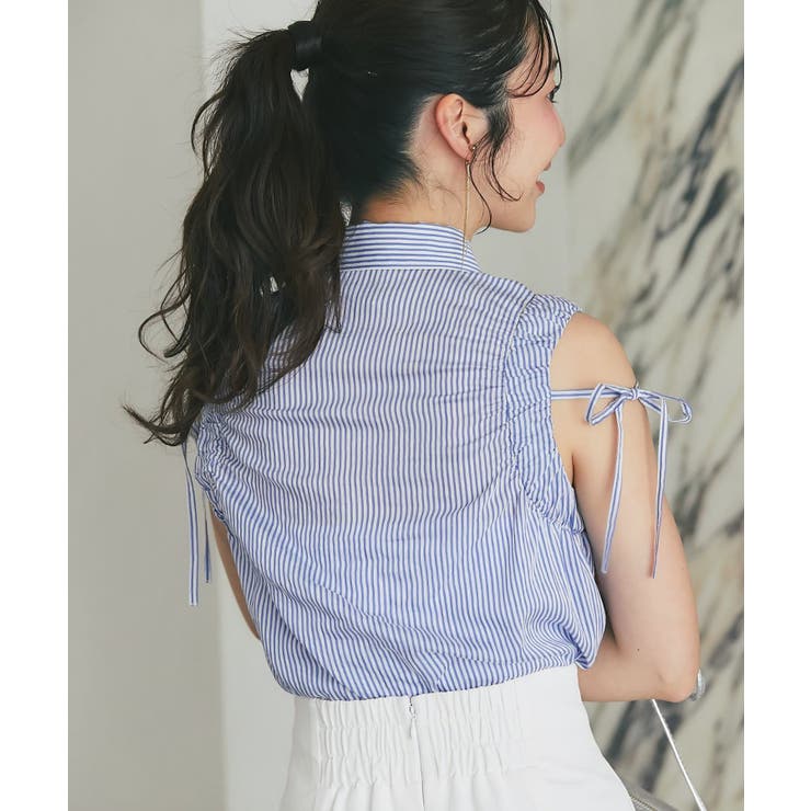 【La boutique BonBon】アームギャザーストライプノースリS… | PAL GROUP OUTLET | 詳細画像16 