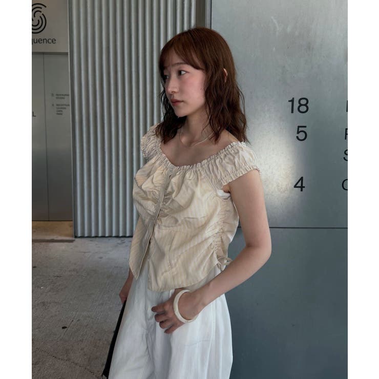 【mline】ギャザーフレンチブラウス | PAL GROUP OUTLET | 詳細画像4 