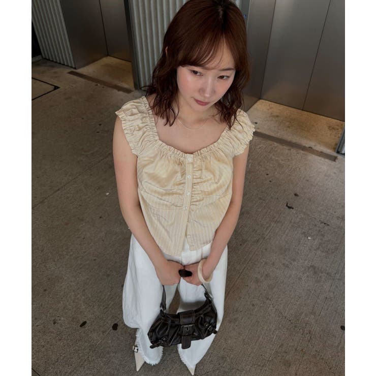 【mline】ギャザーフレンチブラウス | PAL GROUP OUTLET | 詳細画像6 