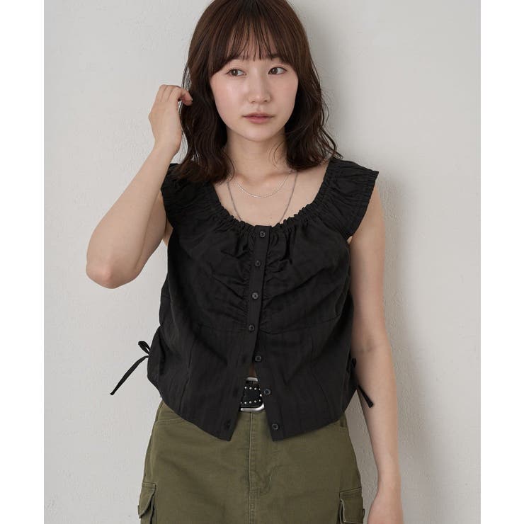 【mline】ギャザーフレンチブラウス | PAL GROUP OUTLET | 詳細画像13 