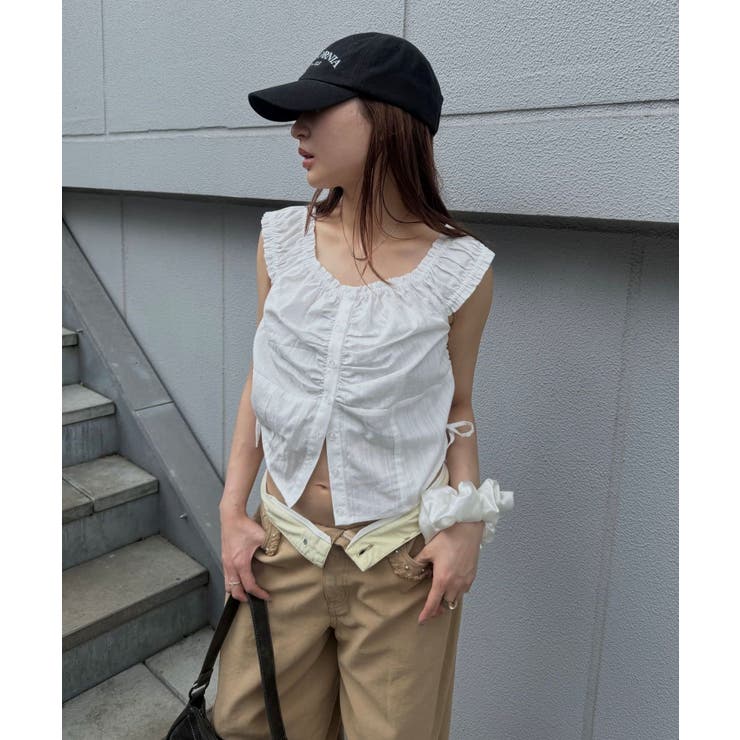 【mline】ギャザーフレンチブラウス | PAL GROUP OUTLET | 詳細画像35 