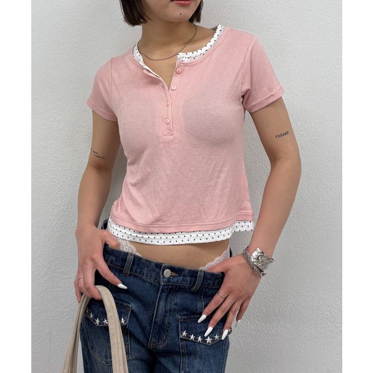 PINK/DOT | 【WHO'S WHO gallery】レイヤードヘンリーS/Sトップス | PAL GROUP OUTLET