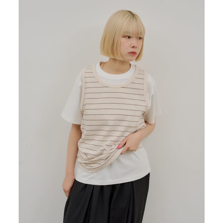 【Kastane】THERMAL BORDER TANK TOP | PAL GROUP OUTLET | 詳細画像10 
