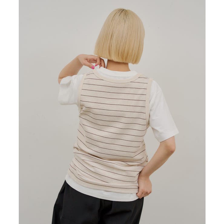 【Kastane】THERMAL BORDER TANK TOP | PAL GROUP OUTLET | 詳細画像12 