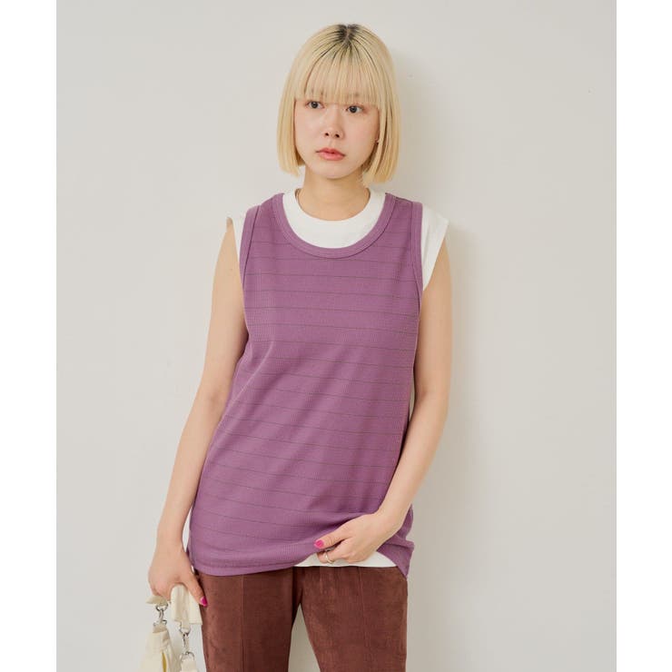 【Kastane】THERMAL BORDER TANK TOP | PAL GROUP OUTLET | 詳細画像20 
