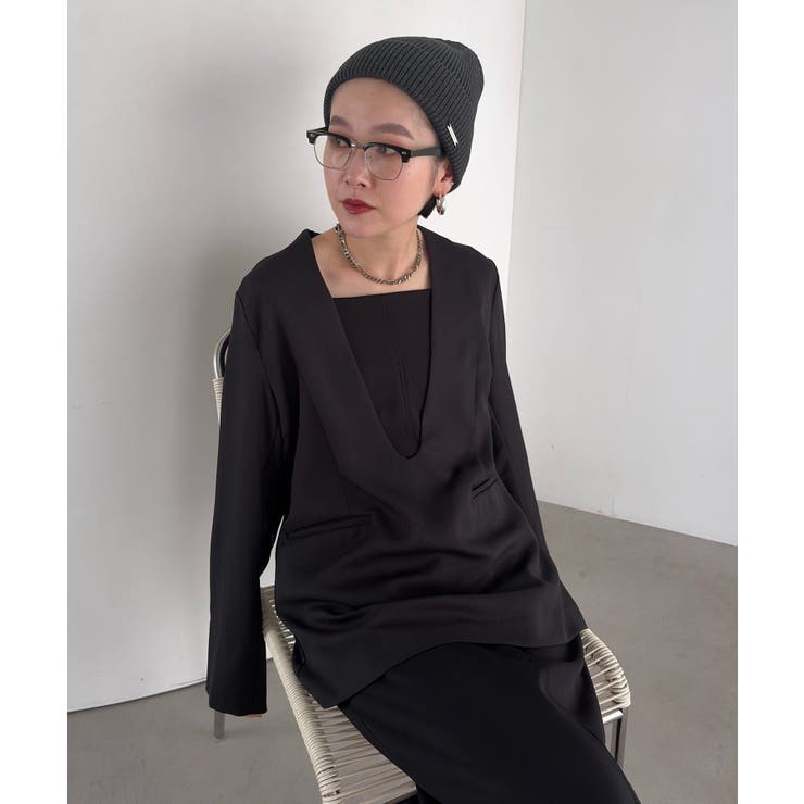 BLACK | 【CAPRICIEUX LE'MAGE】深VネックJK PO | PAL GROUP OUTLET