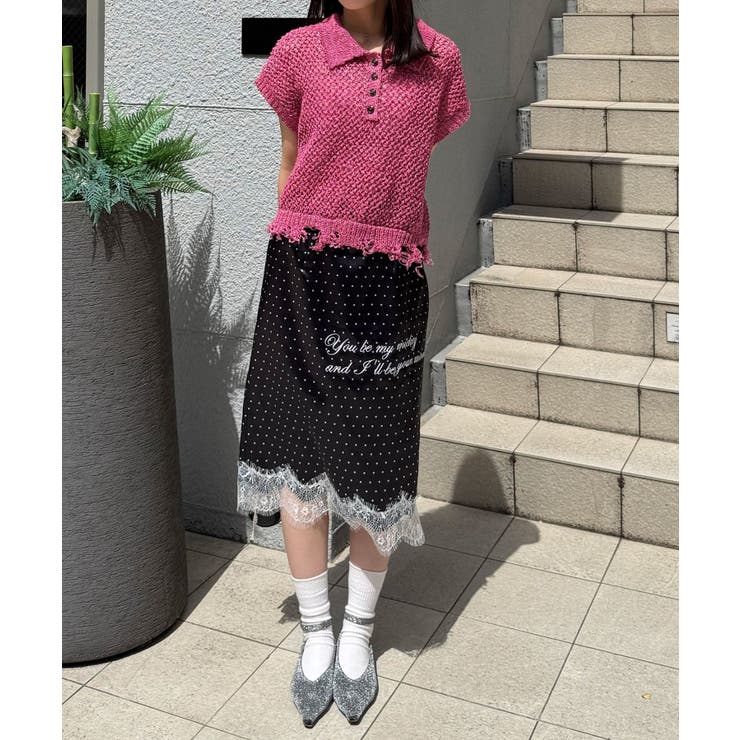 【Ciaopanic】ペーパーヤーンダメージニットポロベスト | PAL GROUP OUTLET | 詳細画像6 