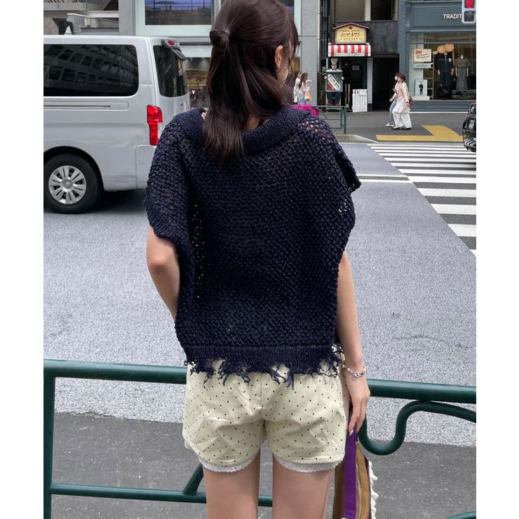 【Ciaopanic】ペーパーヤーンダメージニットポロベスト | PAL GROUP OUTLET | 詳細画像14 