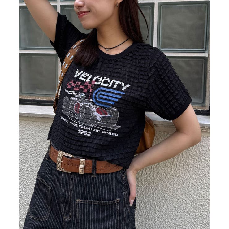 BLACK | 【Ciaopanic】モーターロゴフリルリンガーTee | PAL GROUP OUTLET