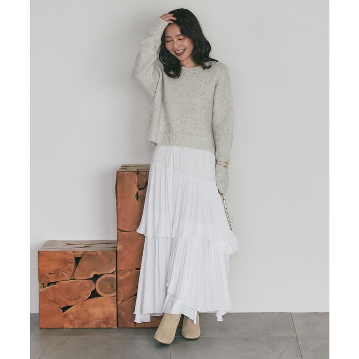 【La boutique BonBon】スパンコールモヘアボートネックKN | PAL GROUP OUTLET | 詳細画像5 