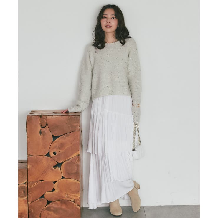 【La boutique BonBon】スパンコールモヘアボートネックKN | PAL GROUP OUTLET | 詳細画像7 