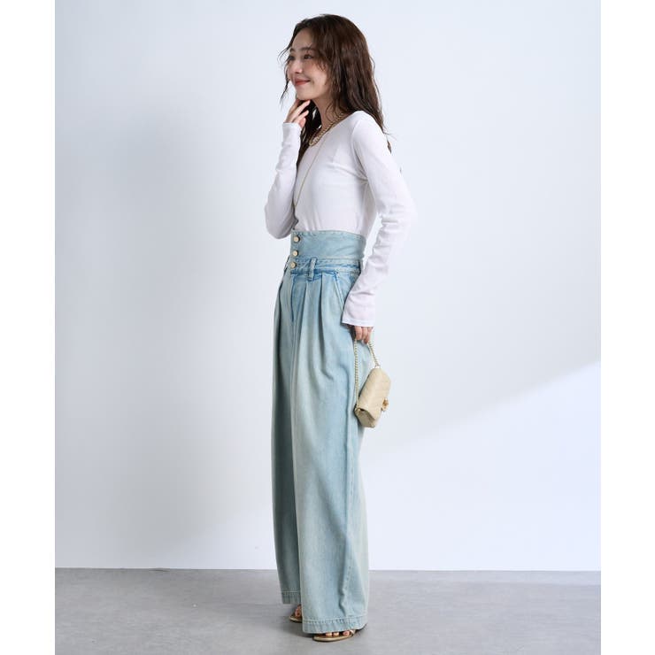 【La boutique BonBon】ハイウエストバギーデニムPT | PAL GROUP OUTLET | 詳細画像18 