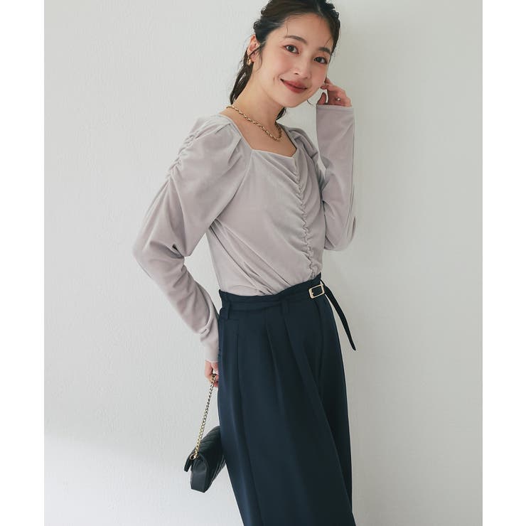 【La boutique BonBon】ベロアスクエアネックCS | PAL GROUP OUTLET | 詳細画像2 
